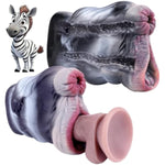 Monster Zebra Male Masturbation Double Opening Track, Masturbation Sleeve Realistic Pocket Animal, Adult Sex Toy For Men, Reusable Male Masturbation Cup Man Pocket Toy(6189)