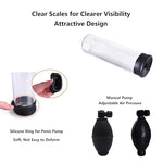 Penis Enlargement Pump Male Manual Vacuum with 3 Cuff Clear Cock Pumps Erection Device Adult Sex Toys for Men Penis Extender Training (2-Generation)