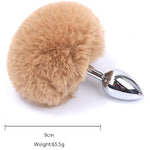 Set Of 4 Pieces Fluffy Bunny Tail Stainess Steel Anal Butt Plug Rabbit'S Tail Adult Sex Toy For Couples Adults