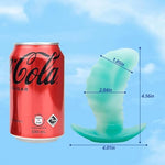 Liquid Silicone Anal Plug with Safety Base Jelly Butt Plug Thread Anal Trainer Mango Shape G-spot Stimulator Soft Prostate Massager Adult Sex Toys for Men Women Couples (M)