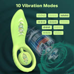 Vibrating Cock Ring Penis Sleeve Vibrator Couple Sex Toy For Men Women, 10 Vibrations Sex Things Clitoral Stimulator Adult Male Sex Toys Remote Control Vibrators, Female Sexual Pleasure Tools Green