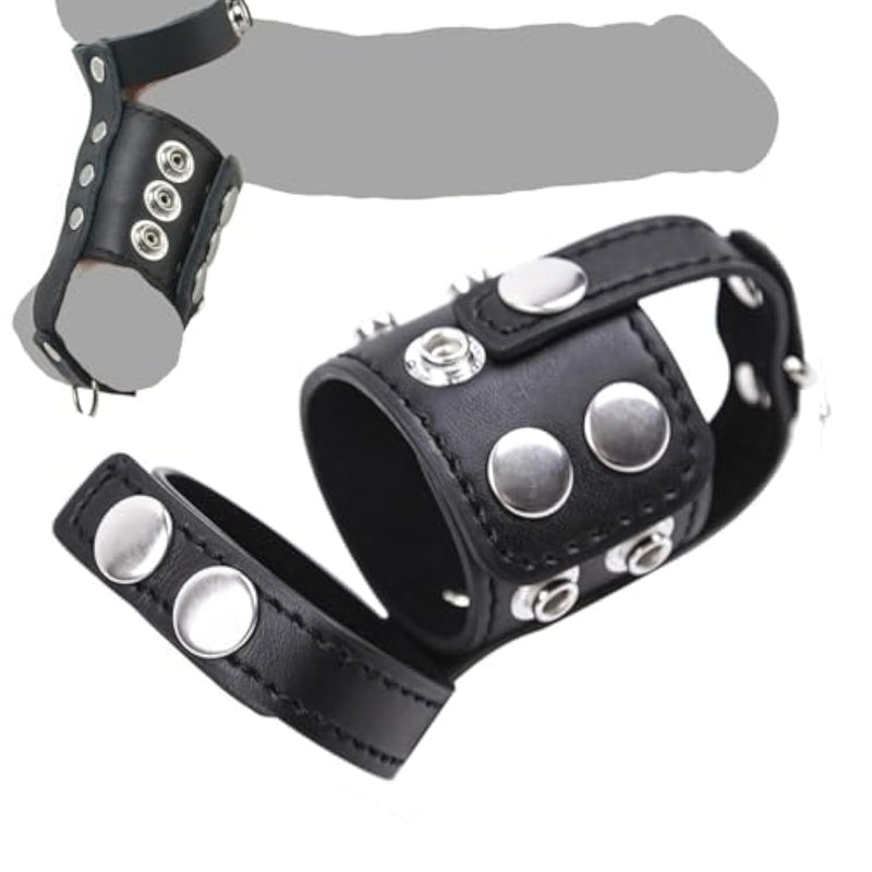 Leather Cock Ring Chastity Cock Cage Strap Adjustable Chastity Belt Testicle Toys For Men, Male Scrotum Separator Cock Ball Torture Restraints Bdsm Men Chastity Cage Belt For Couples