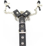 Men Sexy Nipple Clamps Chain With Penis Ring Erotic Leather Fetish Nipple Clamp Sex Toys Adjustable Breast Clips Bdsm Sexual Pleasure Tools Bedroom Sm Game For Couples Bdsm Bondage Kits