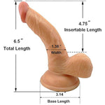 6.5 Inch Realskin American Whoppers Flexible Ballsy Dong