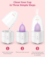 Menstrual Cup Steamer Sterilizer with 2 Reusable Menstrual Cups, Period Cups Cleaner Wash Kit