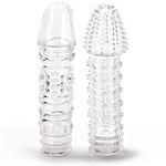 Twin Teasers Textured Male Pleasure Sleeves - Soft Plastic - Pack Of 2