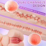 Male Masturbator Sex Toys For Men - 2 In 1 Pocket Pussy Sex Dolls For Men Male Stroker With Realistic Vagina Tight Anus, Plump And Fleshy Pocket Pussies Adult Blowjob Toys For Male, Flesh Medium