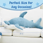 37 Inch Hammerhead Shark Stuffed Animal Giant Soft Plush Shark Toy Realistic Blue Ocean Animal Gift For Kids And Adults