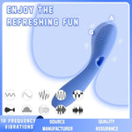 Silicone 10 Ava Wand Vibrators Cordless Curved Adult Massager,Rechargeable Portable Ava Clit Women Stimulator Sex Toys,Handheld Vibrating Personal Massage Clitoral Stimulator (Blue)