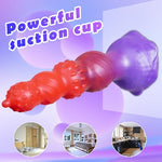 Cute Colorful Silicone Soft Anal Beads with Suction Cup 7.5'' Rose Design