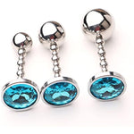 Sex Toy Male Anal Trainer Single Ball Sm Bead Pulling Metal Anal Plug With Round Bottom Butt Plug L