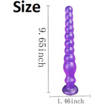 Super Long Anal Beads,Long Anal Beads Vaginal G-Spot Deep Stimulation Dildo Anus Masturbation Massage Butt Plug With Strong Suction Cup Anal Beads Butt Plugs Anal Plug For Women Men (Purple)