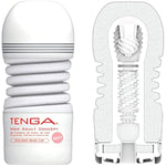 TENGA TOC-203S Gentle Rolling Head Pre-Lubricated Male Masturbator Vacuum Cup with Powerful Suction White