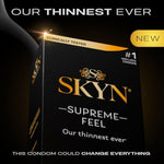 Supreme Feel Non-Latex Condoms, 30 Count, Ultra-Thin & Pre-Lubricated For A Natural, Smooth Fit
