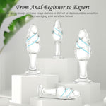 Small Anal Butt Plug,Glass Anal Trainer With Long Neck, Adult Sex Toy For Beginners Men Women,4 * 1.6 Butt Dildo