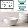 22 OZ White Ceramic Bowls Set of 4 - Perfect for Soup Bowls for Kitchen, Cereal Bowl, Ramen Bowl,Oatmeal Bowl, Fruit Bowl,Salad Bowl, Rice Bowl - Dishwasher & Microwave Safe