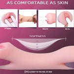 Male Masturbators Adult Sex Toys, 3-Pack Pocket 3D Realistic Pocket Pussy & Deep Throat Blow Job & Anal Massager, Sex Toys for Men Handheld Stroker Masturbation for Penis Training Adult Toy
