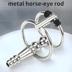 Hollow Urethral Dilator, Stainless Steel Urethral Plug Urethral Sounding Penis Plug With Double Cock Ring Sex Toy For Men