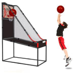 63.7" New Arcade Basketball Game Indoor For Toddlers & Kid 5-7, 8-12 - Basketball Hoop For Kids 3-12 With Wooden Board - Kids Basketball Hoop, Fun Basketball Toys & Gifts For Boys