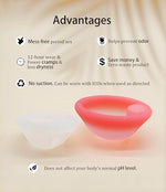 Menstrual Disc, Reusable Medical-Grade Silicone Soft, Flexible, Reusable Period disc for Women - Wear 12 Hours - Removal Notch (Pink+White, M+S)
