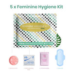 Menstrual Disc Kit with Pad - 5 Pack | Convenience on the Go | Period Kit Pack for Travelling Out of the House | Covers All Flows | Individually Wrapped Feminine Hygiene Care Products