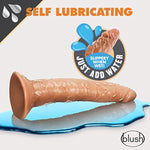 , Dr. Skin Glide, 7.5" Self Lubricating Feels Like Skin Soft Realistic Dildo, Slim 1.5" Thick, Sturdy Strap On Compatible Suction Cup For Hands Free Play, Sex Toy For Women Men, Mocha