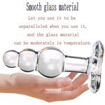 Glass Anal Beads Prostate Massager P-Spot Stimulation Anal Trainer Sex Toys,Glass Big Size Butt Plug With Graduated Beads Crystal Butt Plug Personal Massage For Men Women(Transparent)