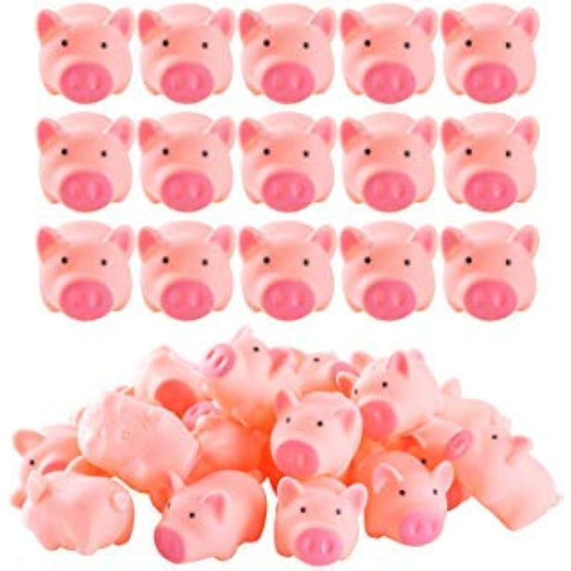 50 Pieces Mini Rubber Pigs Bulk Baby Bath Toy Pink Tiny Piggies Squeaky Pig