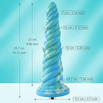 10.12" Silicone Spiral Dildo With Kliclok System For Premium Sex Machine, 9.06" Insertable Length, Max Circumference 7.36", Adult Unisex Toy
