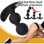 Silicone Anal Beads, Built-In Activity Ball Butt Plugs With Curved Base For Anus Stimulation, Massage Anal Trainer Anal Plug For Men Women And Couples (2 Anal Beads)