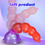 Cute Colorful Silicone Soft Anal Beads with Suction Cup 7.5'' Rose Design