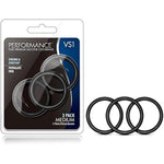- Blush Performance Vs1 - Puria Silicone Penis Ring, Stretchy & Durable Erection Enhancing C-Rings Set, Can Use With Strap On - 3 Pack Male Enhancer Cock Band - Adult Sex Toys - Black
