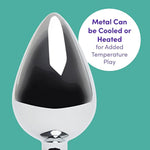 Jewelled Butt Plug - 3 Inch Heart Shaped Metal Anal Plug - Smooth & Firm Anal Toy - Waterproof - Pink Gem