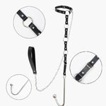 Bdsm Bondage Harness Set, Anal Hook Butt Plug, Adjustable Chains Pulling Rope, Leather Collar Restraint Kit, Sm Sex Harness Toys For Adult Couples Women Men