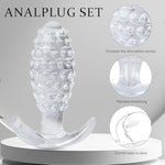 Anal Plug With Butt Made Of Skin-Friendly Silicone Pineapple Flexible Liquid Silicone, Butt Plug For Women And Men, Anal Trainer Kit Anal Plug For Beginners And Advanced Users (M(L9Cm*D3Cm))