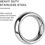 Heavy Duty Stainless Steel Penis Cock Ring Scrotum C-Ring Harder Stronger Erection Penis Enhancer Delay Ejaculation (L)