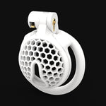 Small Sissy Chastity Lock Resin Male Chastity Device Honeycomb Chastity Device With 4 Penis Rings Bdsm Penis Cage Sex Toys For Couples (White, Arc Ring)