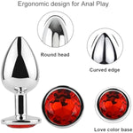 Anal Butt Plug 3Pcs Trainer Kit Metal Butt Plug Anal Trainer Toys Fetish Kinky Sex Love Games For Starter Beginner Men Women Couples (Red)