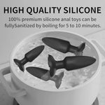 Silicone Anal Plug, Pack Of 4 Butt Plugs Training Set For Beginners Advanced Users, Prostate Sex Toys For Men,Women Couples(Black)