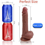 8.7" Realistic Dildo With Strong Suction Cup - Double-Layer Silicone Sex Toy & Anal Dildo, Harness Strap-On Compatible Adult Toys, Dildos & Sex Toys For Women (Red)