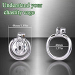 Male Chastity Cage,Miniature Chastity Device-Stainless Steel Material Is Easy To Clean,Sissy Chastity Cage For Gay Sissy Men(40Mm Ring)