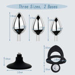 Metal Anal Trainer Set 3 Pcs Replaceable Base Anal Plugs With Different Sizes Jewel Butt Plug Anal Sex Toy Suitable For Beginners For Anal Training