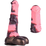 9.8 Inch Realistic Big Silicone Horse Dildo Thick Anal Toy Huge Animal Dildo Ribbed With Suction Base Hands-Free
