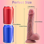 Realistic Dildos Feels Like Skin Adult Sex Toys For Women, Soft Silicone With Strong Suction Cup For Hands-Free Play, Anal Dildo With Balls Lifelike Fake Penis G Spot Stimulator, 8.5''