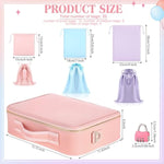 Locking Adult Toy Bag Box Game Toys Storage Organizer With 20 Different Size Drawstring Bags Toy Storage Case For Women And Men(Pink,15.75 X 11.42 X 4.3 Inches)