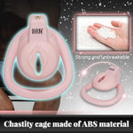 Flat Chastity Cage Male Pink With 3 Active Rings 3D Resin Chastity Lock For Men Breathable Hollow Cock Cage Bdsm Sex Toy For Mens Penis Bondage (Butterfly)