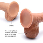 9" Realistic Dildo Dual-Layered Silicone Cock With Full Shaped Balls And Strong Suction Cup For Life-Like Experience Hands-Free Anal G-Spot Play Masturbation Sex Toy For Women(Experienced)