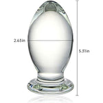 Huge Glass Anal Plug 5.31 X 2.63 Inch Bomb Butt Plug Trainer G-Spot Prostate Massager Sex Toy For Men Women Vaginal Anal Play, 24.41 Ounce, Clear