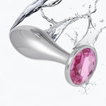 Small Anal Plug Adult Sex Toy - Jewel Small Butt Plug Stainless Sex Anal Toy - G Spot Anal Sex Adult Toy For Beginner Adult Women And Men Couple (Pink)