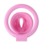 Male Chastity Device Sissy Chastity Cage,Chastity Cage Pink Fake Women Vagina Penis Cage With 4 Rings Resin Breathable Penis Ring Sex Toy For Male
